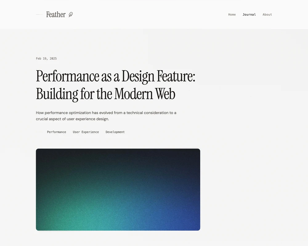 Feather — Astro blog theme