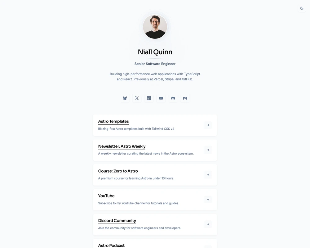 Linkk — Astro portfolio theme